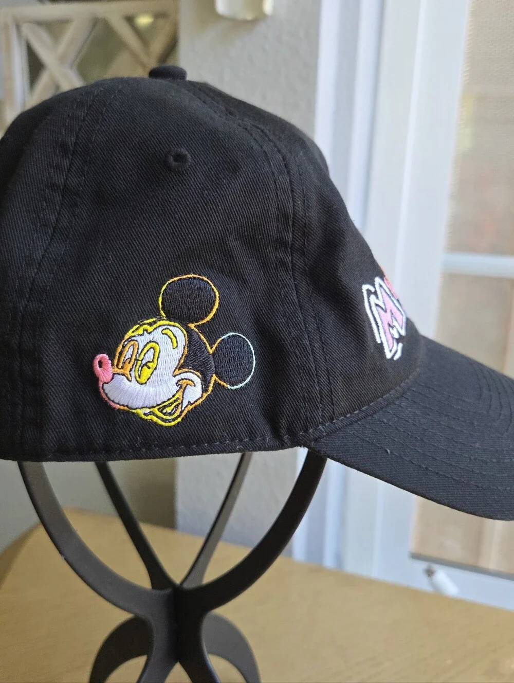Disney x Neff Mickey Mouse Retro Snapback Hat Black Embroidered Baseball Cap OSF
